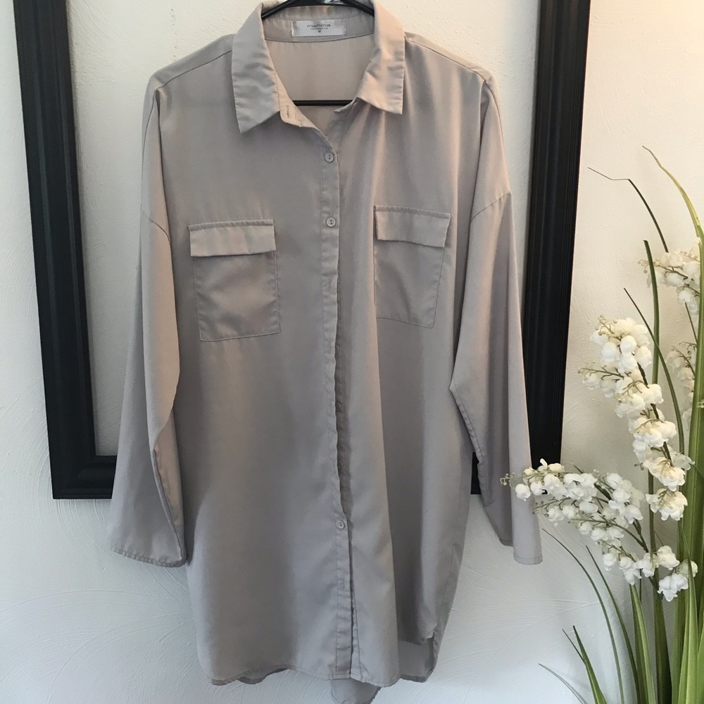 🚨Mahina Versatile Sleeve Button-Down Dress shirt